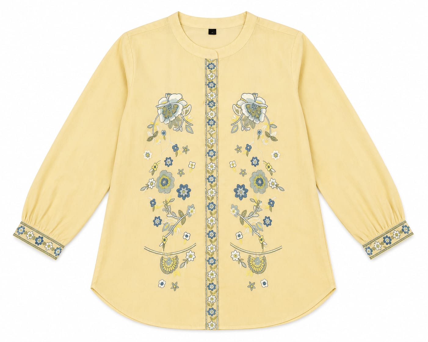 VEMES Women's Mustard Floral Embroidered Co-Ord Set