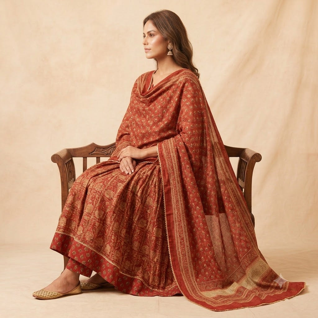 Crimson Royale | Anarkali Suit Set