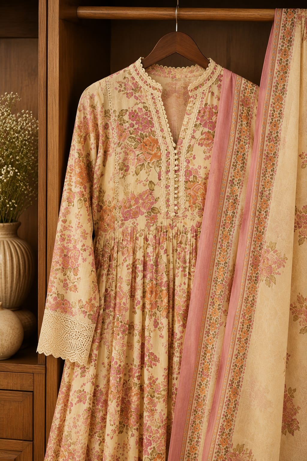 Amber Bloom | Printed Anarkali Set