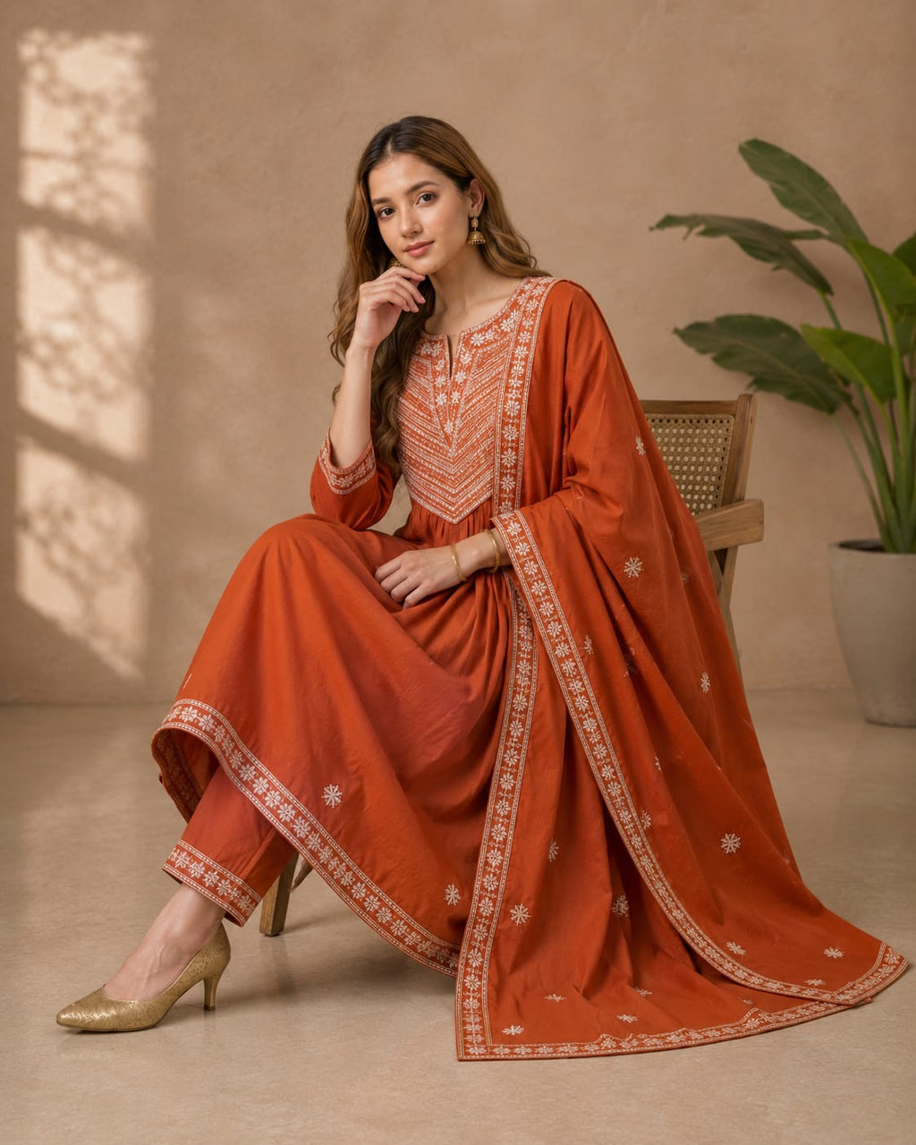 Amber Bloom | Printed Anarkali Set