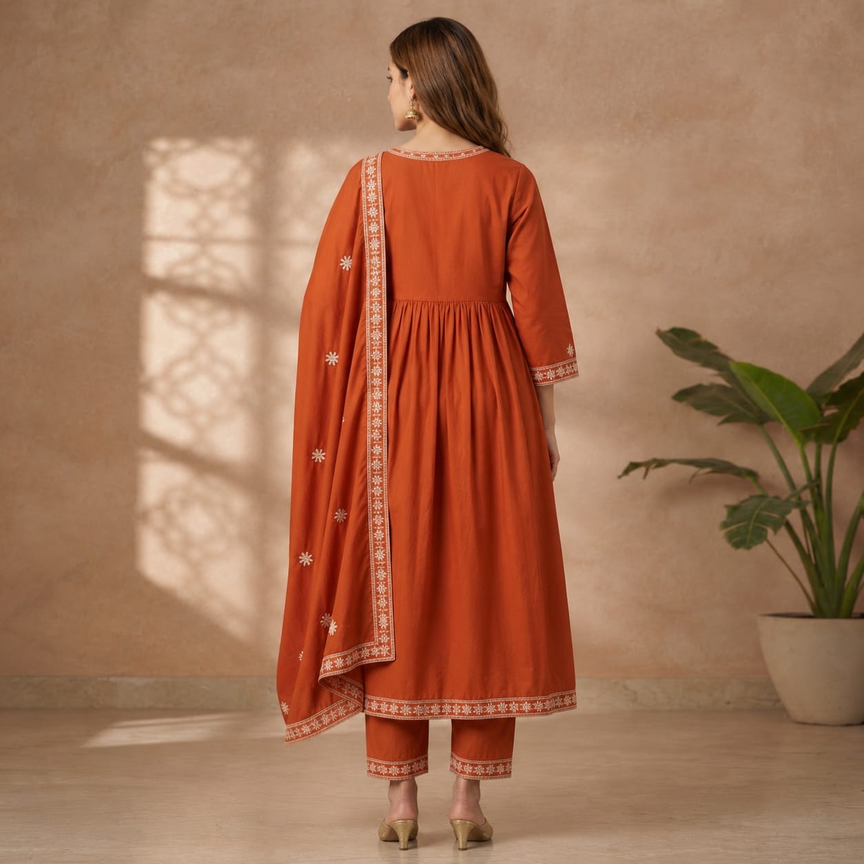 Amber Bloom | Printed Anarkali Set