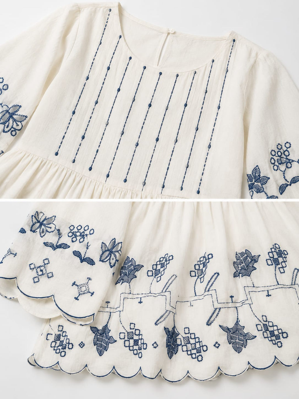 VEMES - Women's White Floral Printed Cotton Co-Ord Set