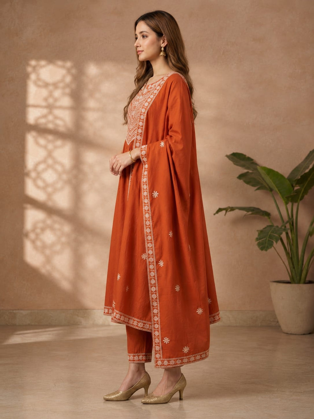 Amber Bloom | Printed Anarkali Set