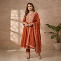Amber Bloom | Printed Anarkali Set